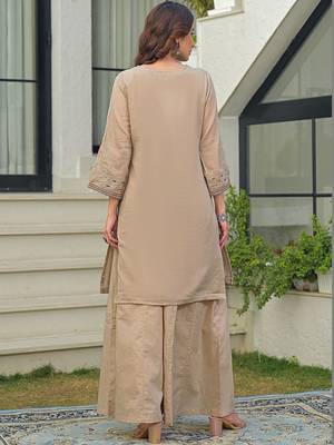 Women Embroidered Regular Kurta with Palazzos & With Dupatta 2