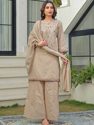 Women Embroidered Regular Kurta with Palazzos & With Dupatta 3