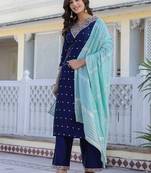 Women Regular Sequinned Kurta with Palazzos With Dupatta