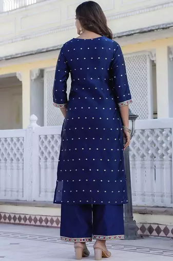 Women Regular Sequinned Kurta with Palazzos With Dupatta