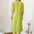 Women Floral Embroidered Regular Thread Work Chanderi Cotton Kurta with Trousers & With Dupatta
