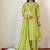 Women Floral Embroidered Regular Thread Work Chanderi Cotton Kurta with Trousers & With Dupatta