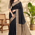 Black Banarasi Woven Gold Zari Design Pure Soft Georgette Fabric Lightweight Saree Unstitche