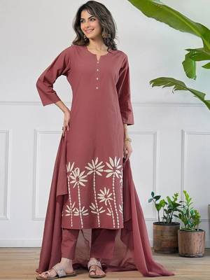 Women Ethnic Motifs Printed Regular Pure Cotton Kurta with Trousers & With Dupatta 6