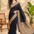 Black Banarasi Woven Gold Zari Design Pure Soft Georgette Fabric Lightweight Saree Unstitche