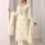 Women Floral Embroidered Regular Thread Work Chanderi Cotton Kurta with Palazzos & With Dupatta