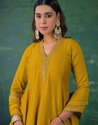 Women Embroidered Regular Kurta with Palazzos & With Dupatta 4