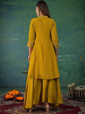 Women Embroidered Regular Kurta with Palazzos & With Dupatta 5