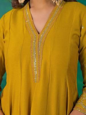 Women Embroidered Regular Kurta with Palazzos & With Dupatta 6