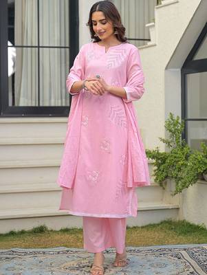 Women Ethnic Motifs Embroidered Regular Thread Work Kurta with Trousers & With Dupatta 7