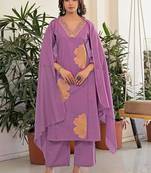 Women Ethnic Motifs Embroidered Regular Thread Work Kurta with Palazzos & With Dupatta