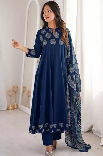 Women Embroidered Regular Kurta with Pyjamas & With Dupatta