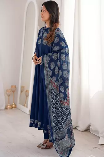 Women Embroidered Regular Kurta with Pyjamas & With Dupatta