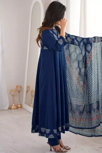 Women Embroidered Regular Kurta with Pyjamas & With Dupatta