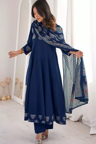 Women Embroidered Regular Kurta with Pyjamas & With Dupatta
