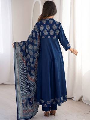 Women Embroidered Regular Kurta with Pyjamas & With Dupatta 5