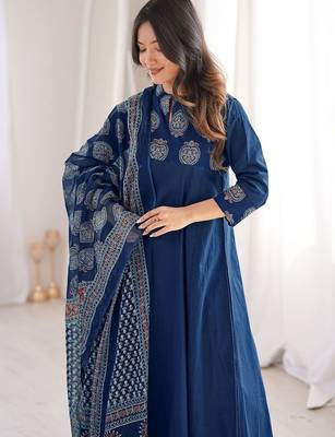 Women Embroidered Regular Kurta with Pyjamas & With Dupatta 6