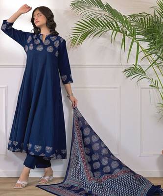 Women Ethnic Motifs Printed Regular Kurta with Trousers & With Dupatta 5
