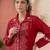 Embroidered Dark Red Cotton Blend Co Ords for Women