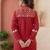 Embroidered Dark Red Cotton Blend Co Ords for Women