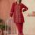 Embroidered Dark Red Cotton Blend Co Ords for Women