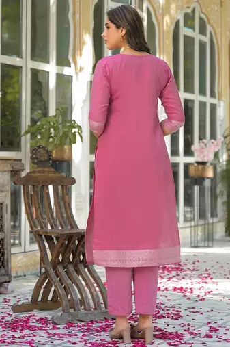 Women Ethnic Motifs Regular Kurta with Trousers & With Dupatta