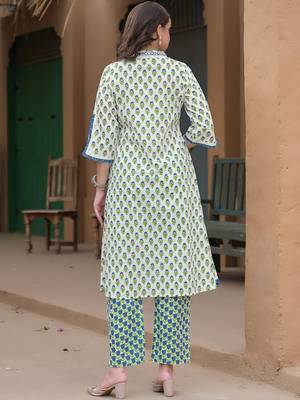 Women Ethnic Motifs Printed Regular Thread Work Kurta with Trousers & With Dupatta 3