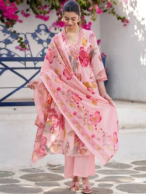 Women Printed Regular Kurta with Trousers & With Dupatta 7