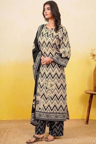 Women Embroidered Regular Kurta with Pyjamas & With Dupatta