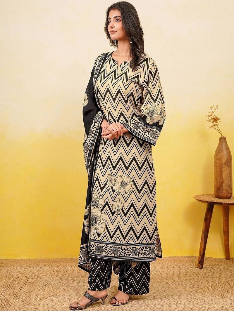 Women Embroidered Regular Kurta with Pyjamas & With Dupatta