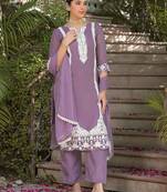 Women Ethnic Motifs Embroidered Regular Thread Work Kurta with Trousers & With Dupatta