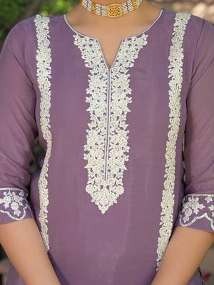 Women Ethnic Motifs Embroidered Regular Thread Work Kurta with Trousers & With Dupatta 2