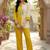 Embroidered Mustard Cotton Blend Co Ords for Women