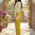 Embroidered Mustard Cotton Blend Co Ords for Women