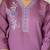 Floral Embroidered V-Neck Thread Work Straight Kurta With Trousers & Dupatta