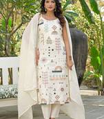 Women Ethnic Motifs Embroidered Regular Kurta with Trousers & With Dupatta