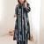 Printed Navy Blue Cotton Co Ords for Women