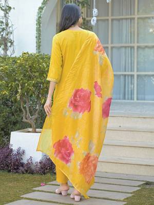 Women Embroidered Regular Sequinned Kurta with Trousers & With Dupatta 6