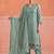 Women Ethnic Motifs Embroidered Regular Thread Work Chanderi Cotton Kurta with Trousers & With Dupatta
