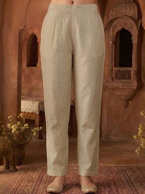 Women Ethnic Motifs Embroidered Regular Thread Work Chanderi Cotton Kurta with Trousers & With Dupatta 4