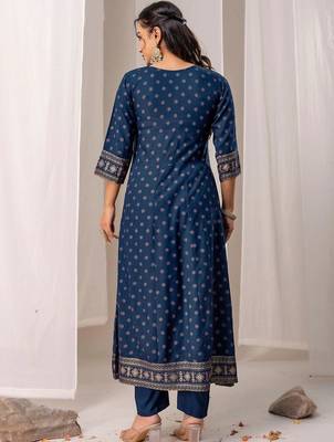Women Ethnic Motifs Printed Regular Thread Work Kurta with Trousers & With Dupatta 2