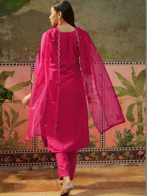 Women Ethnic Motifs Embroidered Regular Kurta with Trousers & With Dupatta 2
