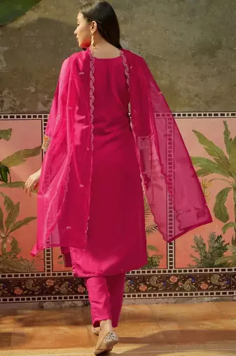 Women Ethnic Motifs Embroidered Regular Kurta with Trousers & With Dupatta