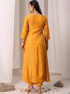 Women Ethnic Motifs Printed Regular Thread Work Kurta with Trousers & With Dupatta 2