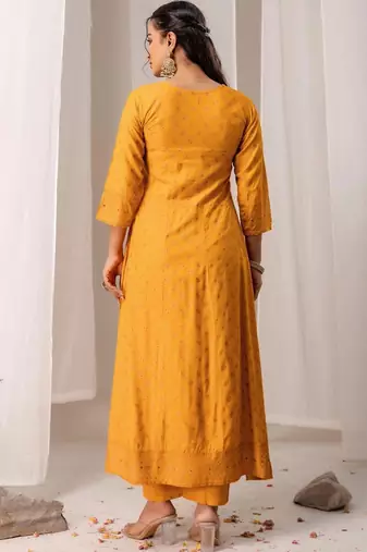 Women Ethnic Motifs Printed Regular Thread Work Kurta with Trousers & With Dupatta