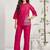 Embroidered Rani Pink Roman Silk Co Ords for Women