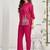 Embroidered Rani Pink Roman Silk Co Ords for Women