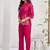 Embroidered Rani Pink Roman Silk Co Ords for Women