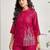 Embroidered Rani Pink Roman Silk Co Ords for Women
