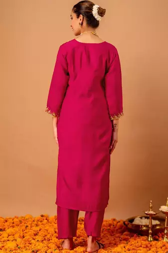 Women Ethnic Motifs Embroidered Regular Kurta with Trousers & With Dupatta